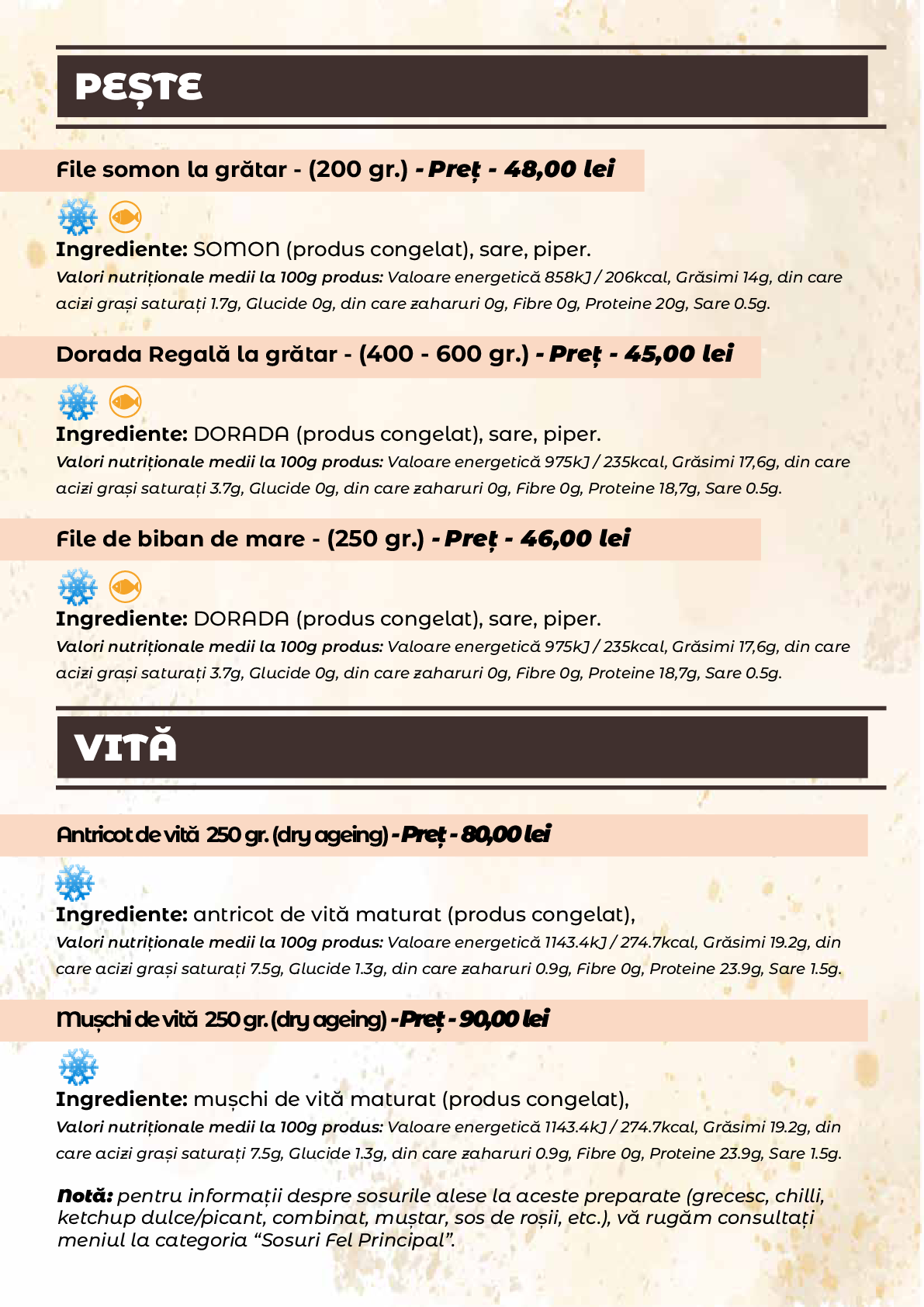 Meniu Casa Rustica